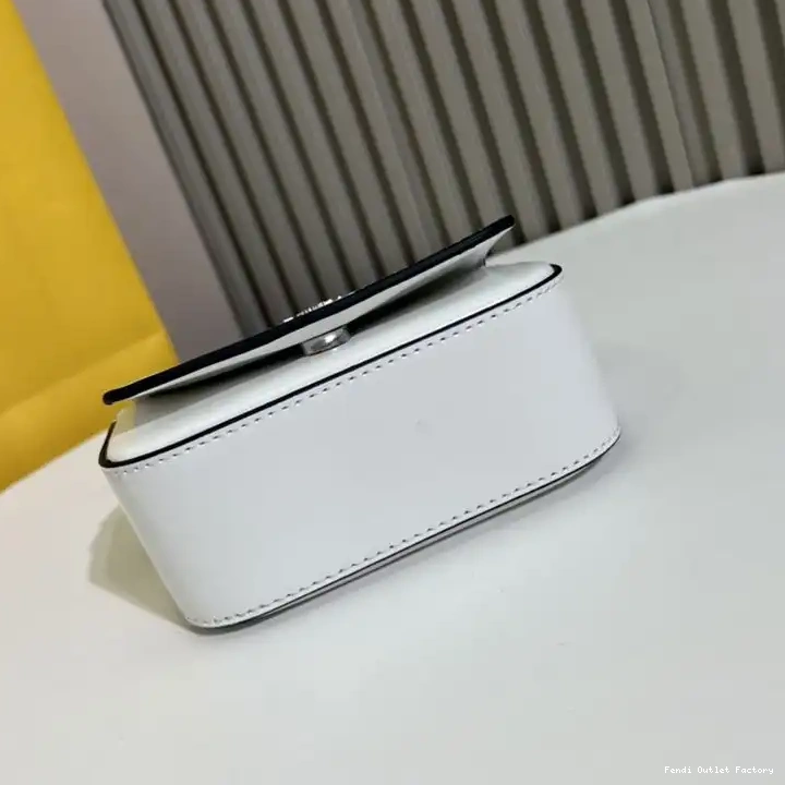 Affordable HOT White Fendi Calf In F Bag Leather Nano 0616